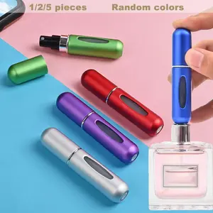 5PCS 5ml Lightweight Compact Perfume Spray Bottle,Portable Mini Pocket Perfume Atomizer for Travel Accessories Tin Canister Organizer Bottle, Reusable Travel Refillable Perfume Bottle, Mini Spray Bottle, Small Pocket Perfume Bottle