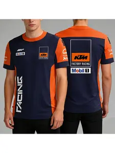 2026 Summer Motorcycle Enthusiasts Outdoor Extreme Sports KTM Racing Team T-shirt New Fitness Men's Round Neck Short Sleeve