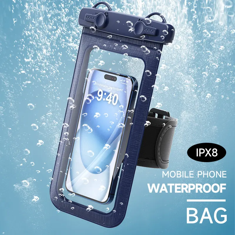 Universal Waterproof Phone Armband, Full Touchscreen Support & Large Storage for Sports Outdoor Activities