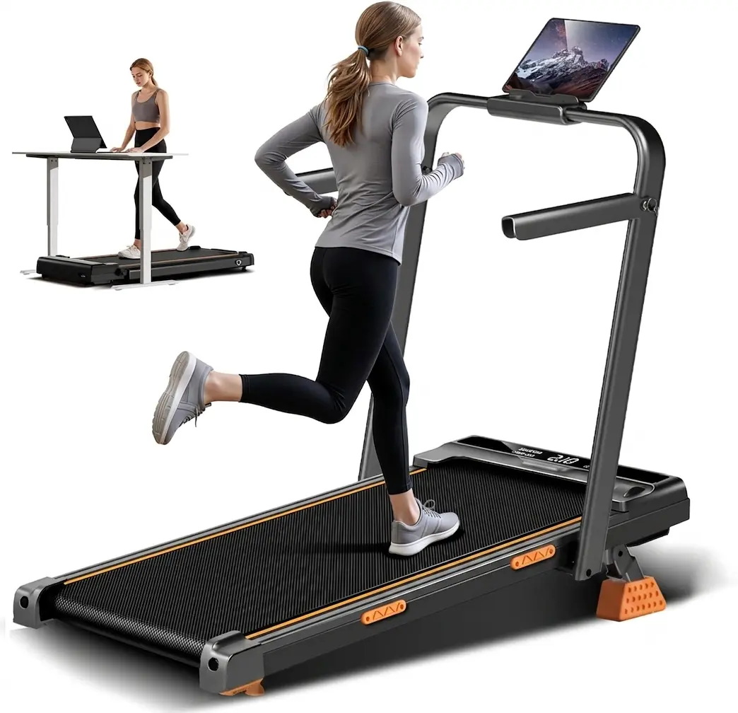 Umay Foldable Home Treadmill with Foldable Safety Handrail, 16% Incline Walking Pad for Home Office Fitness summerwins