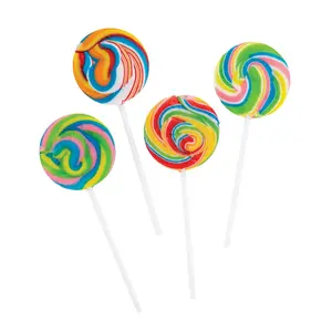 Rainbow Swirl Lollipops - 12 Pc.