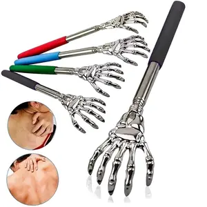 1pc Stainless Steel Retractable Ghost Hand-shaped Back Scratcher, Suitable for Family Use, Elderly, Men And Women, One-handed Operation, Adjustable Length, Portable Back Massager, Home Spa Equipment - Durable Ghost Hand Shape Design