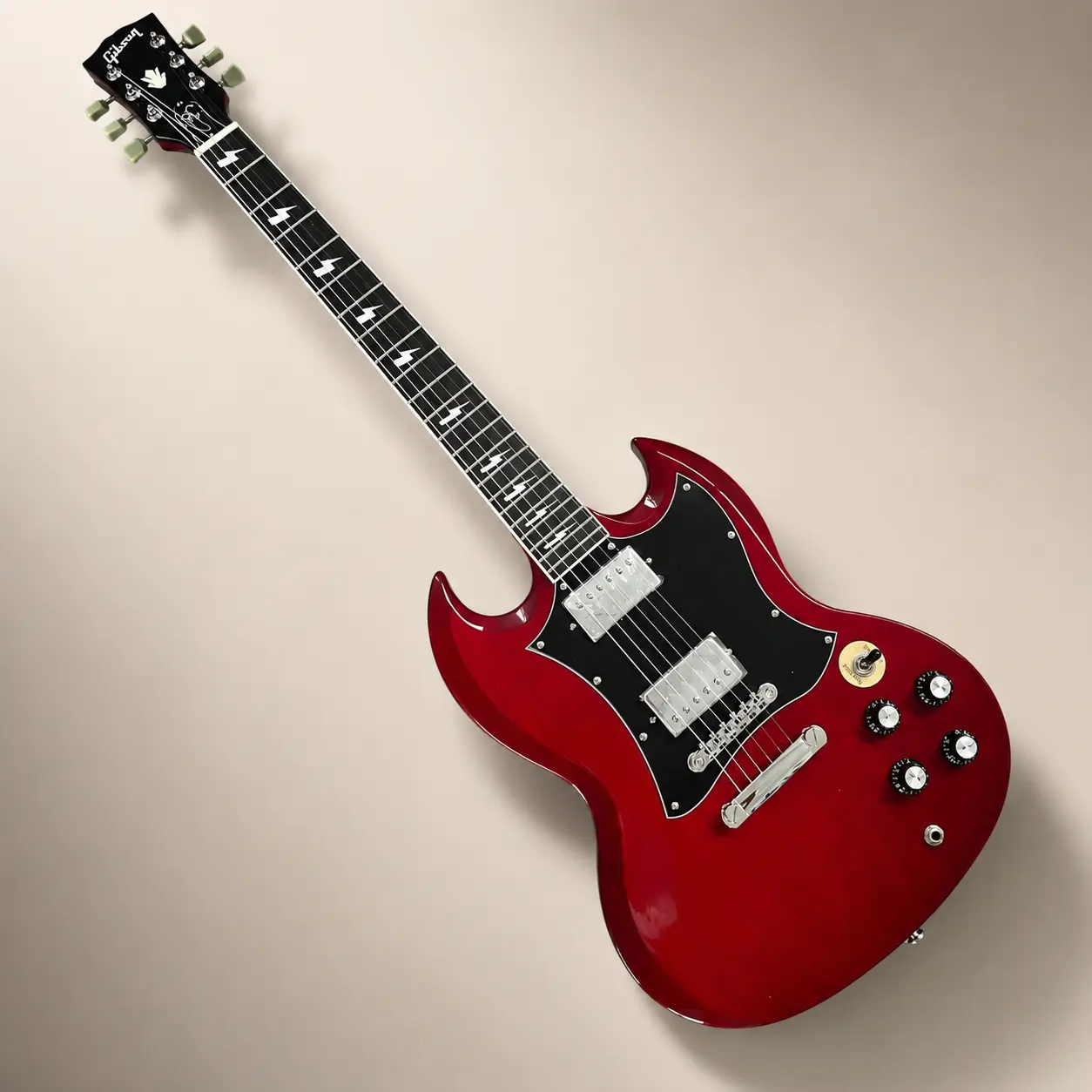 Red SG electric guitar, solid mahogany body, 22 frets, HH pickup, chrome hardware