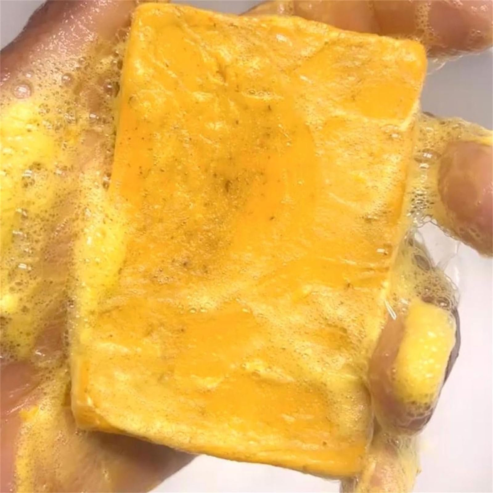 Turmeric Bar Soap with Lemon & Kojic Acid - Shea, Tea Tree Infused Gentle Brightening Soaps, Daily Face & Body Care Cleanser, Sensitive Skin Repair, Summer Acne Care Multi-Pack with Bubble Net & Saver Bag Set, Face Care, Solid Bar