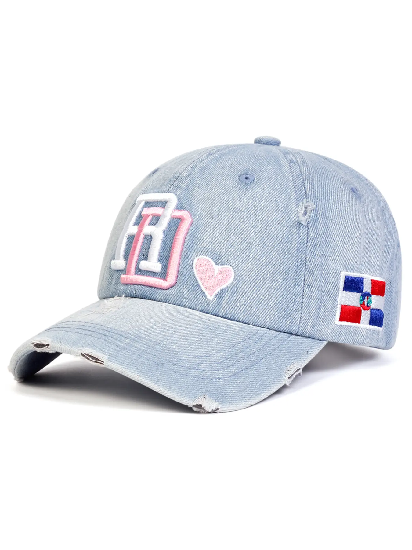Unisex Sun Protection Denim Baseball Cap, Casual Adjustable Hat for Travel, Beach and Vacation, Letter Embroidery Quality Caps, Letter Embroidered Hat, Adjustable Sunscreen Hat