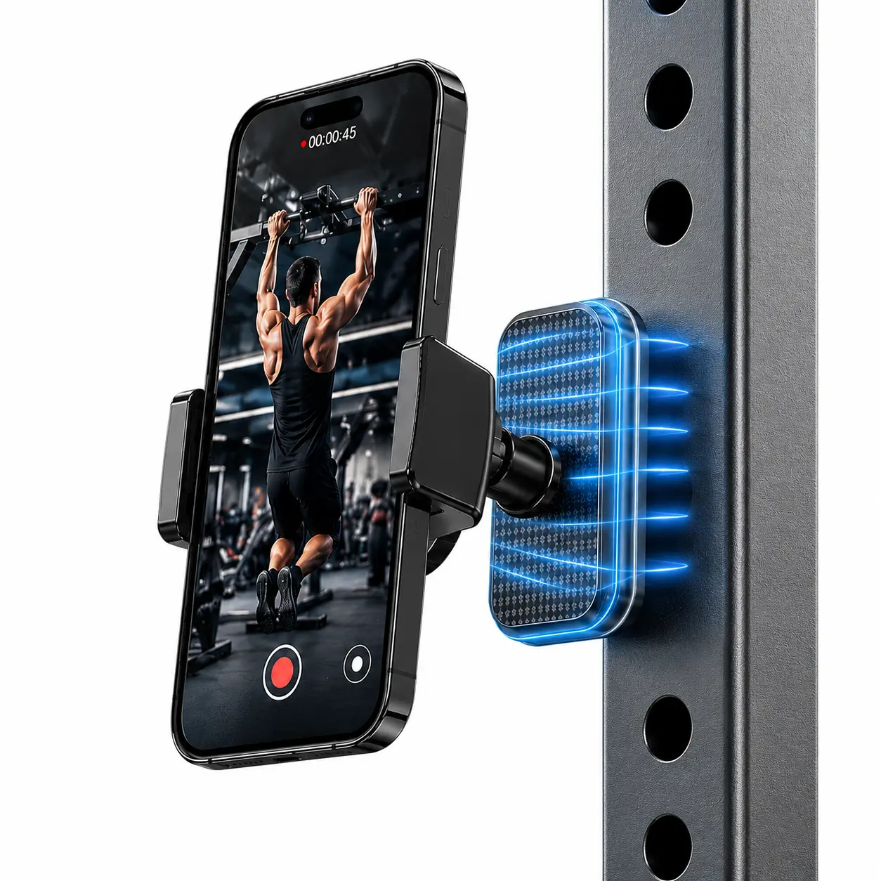Metal Magnetic Phone Holder & Mount for Gym Users, 360° Rotating Adjustable Arm, Strong Surface Mount for 4-7 Inch Smartphones, Gym Equipment & Refrigerator, Metal Magnetic Phone Holders & Mounts,back to school,back to school haul