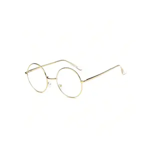 Small Round Clear Lens Glasses Non Prescription Circle Metal Frame Eyewear F1003-CA02