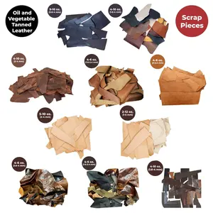 ELW Oil & Vegetable Tanned Leather Scraps - Cowhide Remnants Full Grain & Latigo Leather for Tooling, Holsters, Knife Sheath, Carving, Embossing, Stamping