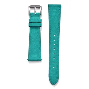 Suede Leather Watch Strap with Brushed Silver Pin Buckle