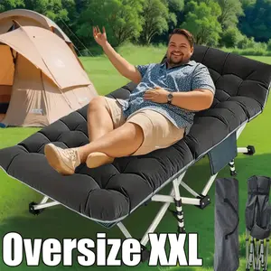 Folding bed outdoor, Folding CampingCots for Adults, Double Layer 1200D900lb Loading Cot for Sleeping,Heavy Duty Guest Bed with MattressCarrying Bag Home Camping, foldingportable camping bed