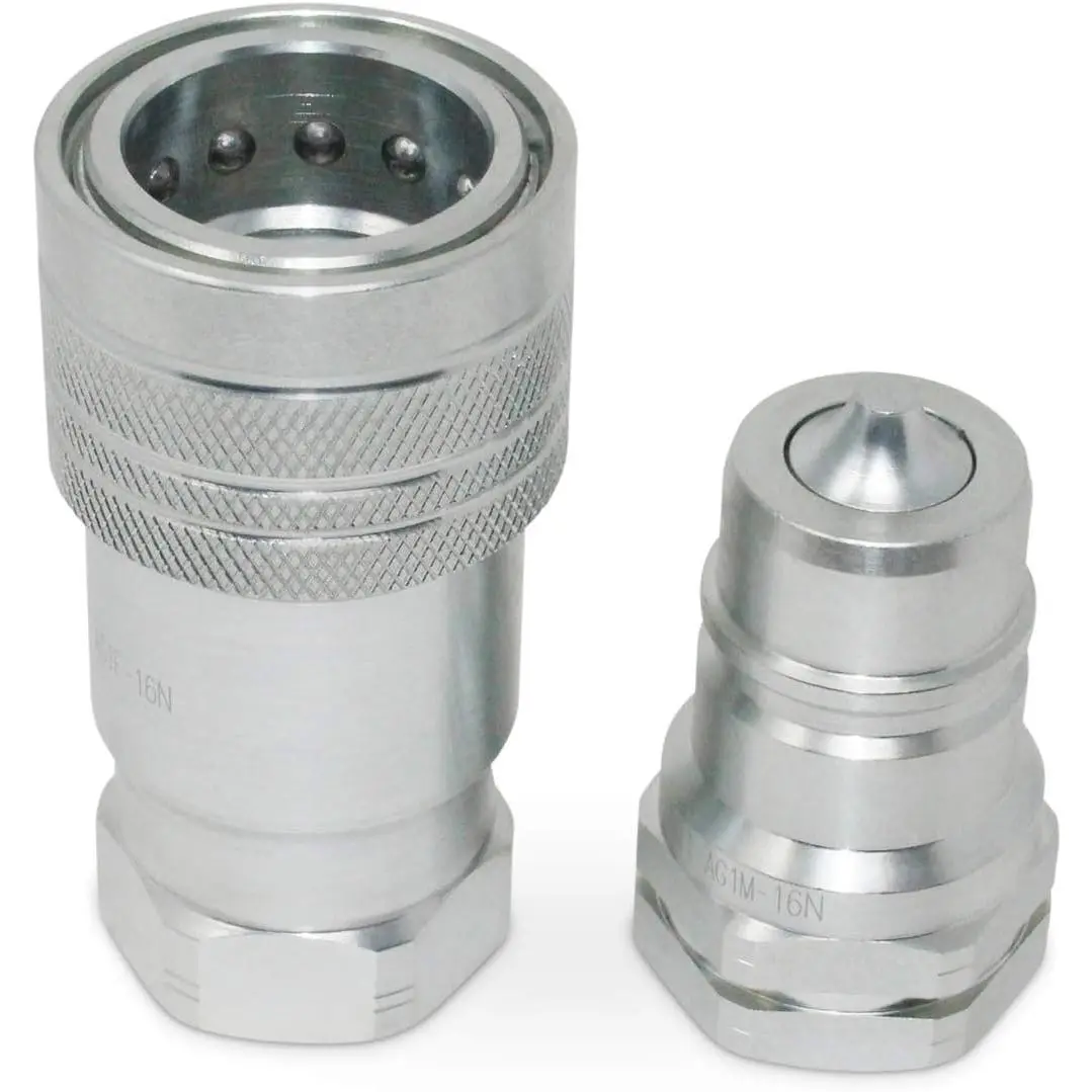 1 in Industrial & Scientific Agricultural Hydraulic Quick Connect Pioneer-Style Coupler Set, ISO 5675, 1" NPT Thread, 1 Inch