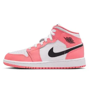 Youth Jordan 1 Mid Pink Gaze/Black-White (DQ8423 602) (GS)