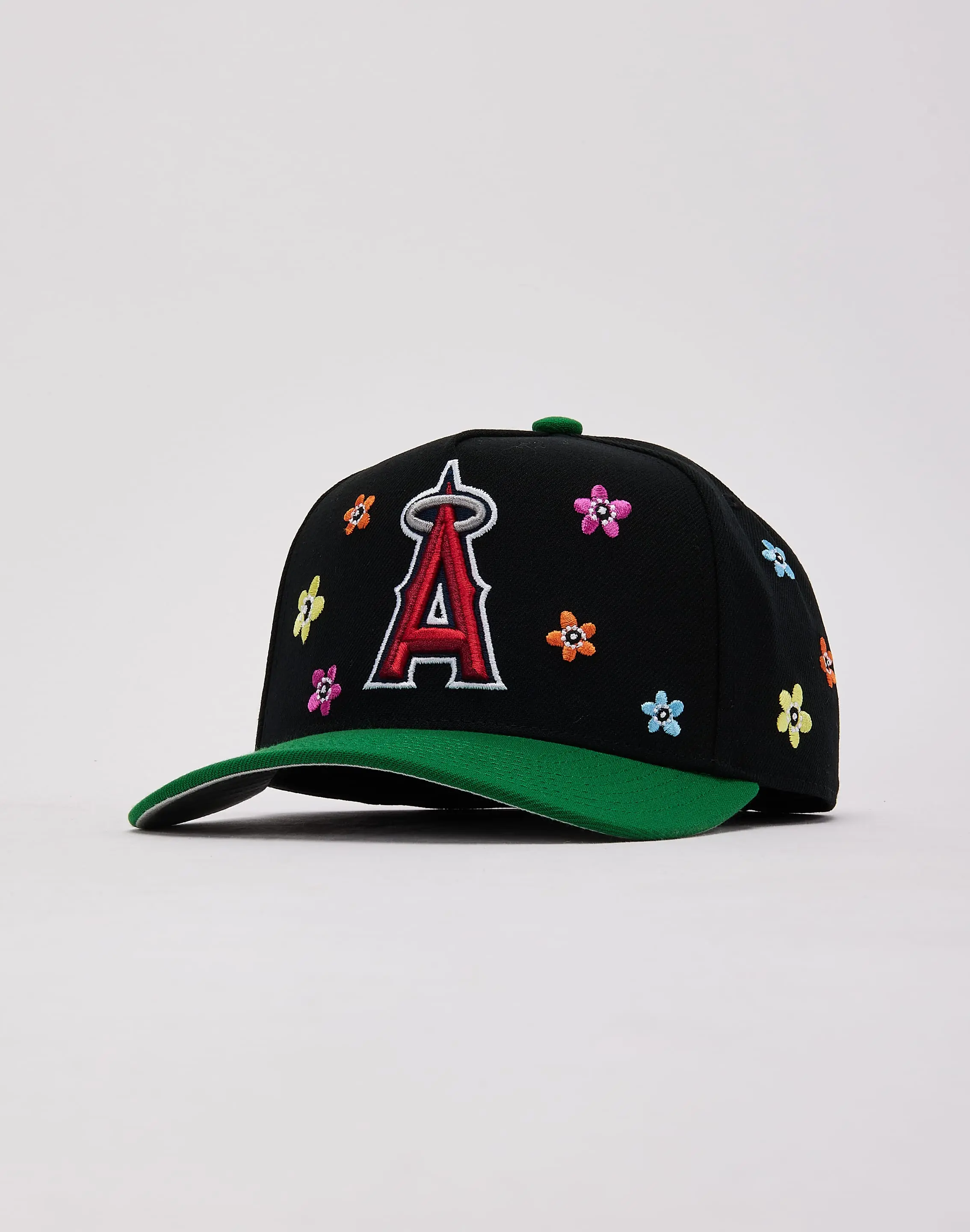 Mens Mitchell & Ness MLB Anaheim Angels Flower Child Pro Pinch Snapback Hat Mens Mitchell & Ness MLB Anaheim Angels Flower Child Pro Pinch Snapback Hat