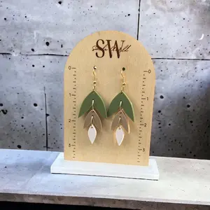 Petals- Olive Dangle Earrings