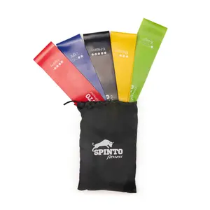 SPINTO Resistance Bands Set of 5 | Heavy-Duty Non-Slip Latex Bands for Glute, Leg & Full-Body Strength Training | Portable Home & Travel Workout Equipment | Fitness Essentials