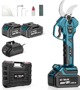 GEVEELIFE Electric Pruning Shears Cordless, 1.6" Cutting Diameter, Portable Cordless Pruning Shears with SK5 Blades, 4 Modes, 2×4.0Ah Battery Powered Electric Pruner for Garden Tree Trimming