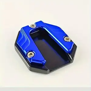 Motorcycle Modification Side Stand Additions CNC Aluminum Alloy Footrest Custom Footrest Motorcycle Foot Support Plate Durable Enlarged Auxiliary Side Kick Block Foot Support Anti-Slip Edge