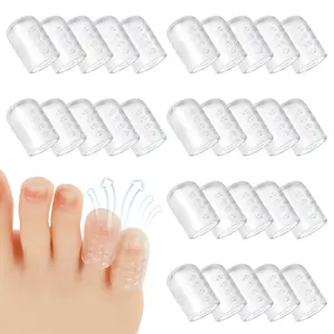 Silicone Anti-Friction Toe Protector, 30 Pcs Gel Toe Protectors Breathable Toe Covers, Soft Clear Little Toe Protectors Caps Guards for Men Women, Toe Sleeves for Corns, Blisters and Pain Relief