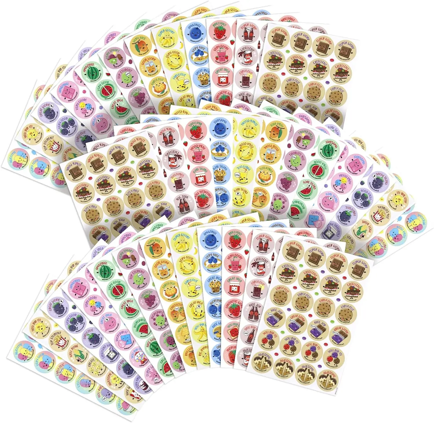 Scratch and Sniff Stickers, 864 Pieces Fruits and Foods Smelly Stickers, 12 Different Scents, 36 Sheets, Reward Motivate Stickers for Kids, Teachers, Parents, Crafts, Party Favor, Christmas Gift