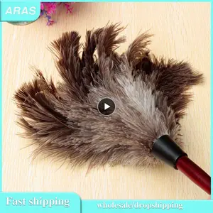 Feather Dusters With Long Wood Handle Ostrich Duster Brush Electrostatic Dust Dust Cleaning Tools Household Cleaning Accessories