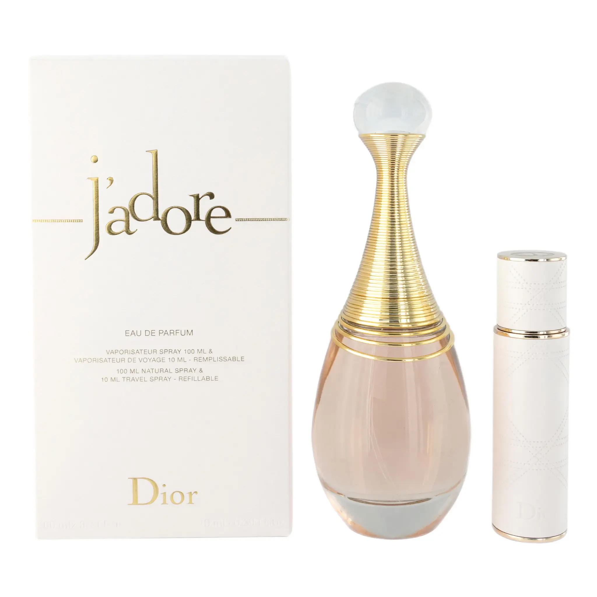 Women's Christian Dior J'adore 2-Piece Set - EDP Fragrance with Floral Blend, Ylang-Ylang Scent, Refillable Spray, Two Piece Set