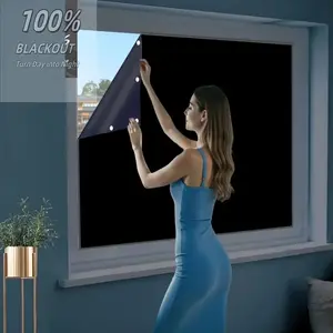 Portable DIY Curtains, Travel Blackout Drapes for Photography Studio, Bedroom, Dormitory, Media Room, Size 102x55 Inches, Blackout Blinds