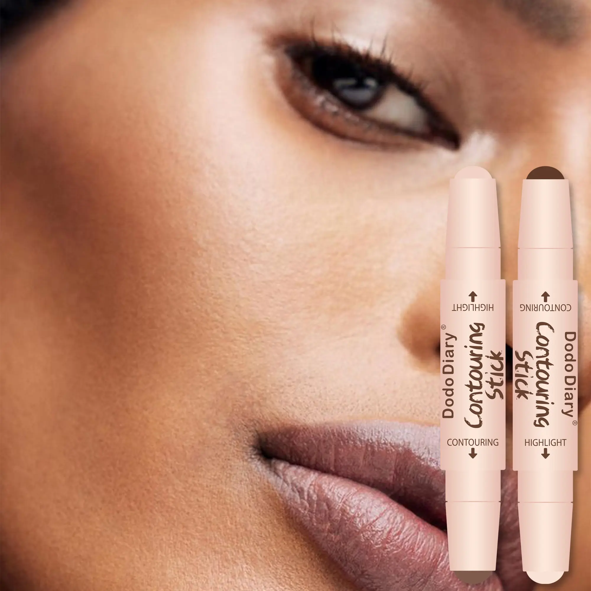 2Pcs double-headed contour stick, concealer, shadow contour pen, matte contour pen