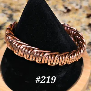 #219 Pure Copper 6" x 1/2"  HandWoven Cuff Bracelet Handmade Artisan Jewelry Unisex Gift Ready Open Cuff Design Comfortable Daily Wear