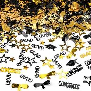 Gold and Black Graduation Confetti 2026, 1000 Pcs Congrats Grad Confetti Class of 2026 Party Table Centerpiece for 2026 Graduation Party Decorations KALOR