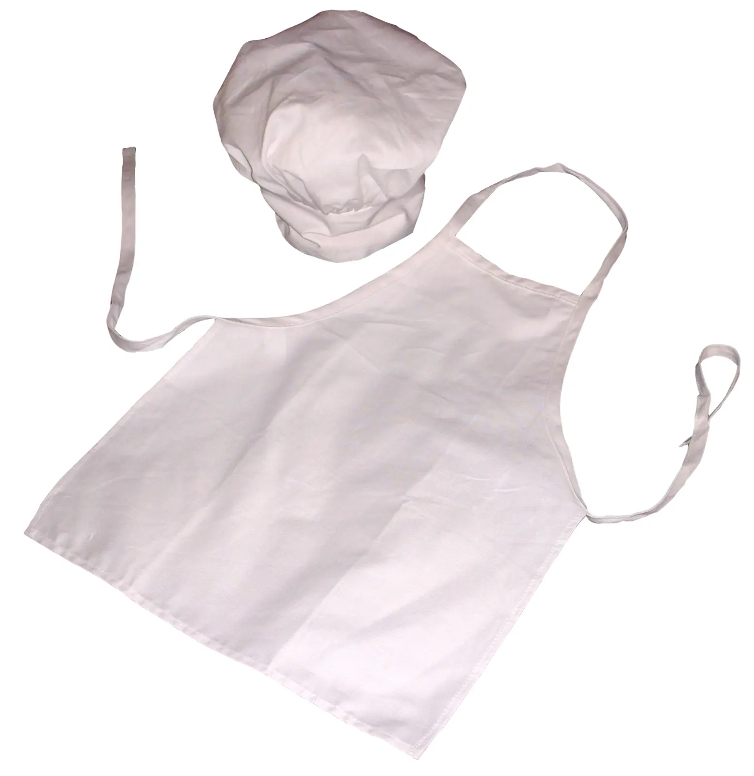 Chef Apron Hat Cooking Sets Child Size 2-10 Years Cotton Blend Adjustable Velcro Hat & Loop Neck Apron for Kids Cooking Lessons Lightweight Gift