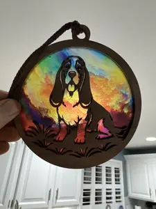Basset Hound Suncatcher for Sunny Window