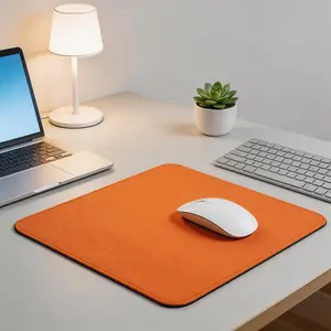 Luxury Mouse Pad - Vibrant Orange Solid Color Extended Desk Mat, Premium Stitched Edges & Non-Slip Base	