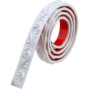 Molding Trim Wall Trim, 16.4  Self-Adhesive Flexible DIY Peel and Stick Crown Molding Ceiling Molding Suitable for Mirror Edge, TV Background Wall,  Wall Decor (White)