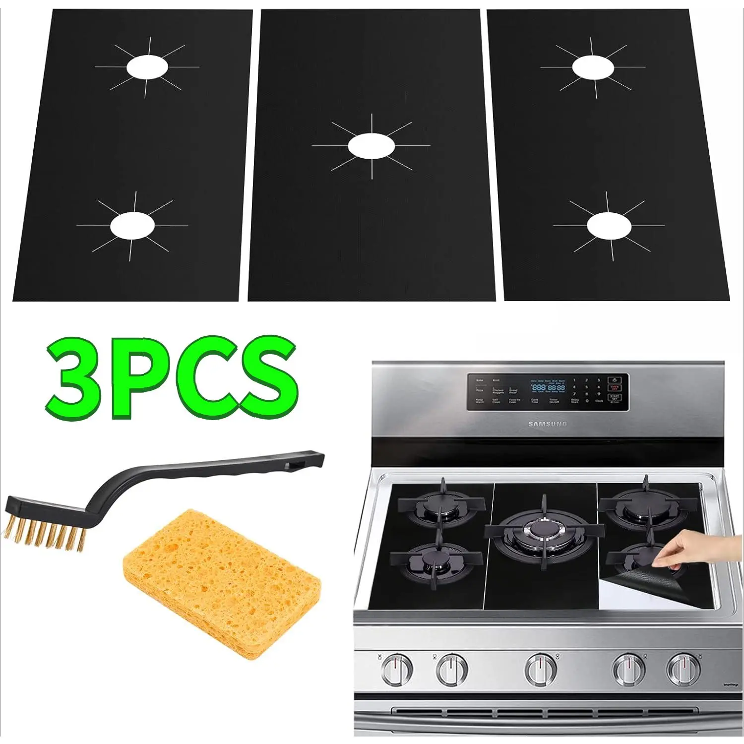 3PCS Stove Cover Gas Stove Top Burner Covers 32" Protectors (0.5 mm Thick) Gas Range Stove Mat Non-Stick Oven Liners Mat Gas Range Protectors Covers, Reusable Washable Stove Clean Stove Guard parts - Home Improvement. Household Appliances