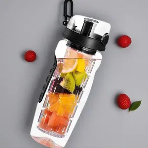 32Oz Fruit Infusing Infuser Water Bottle Water Fruit Bottle BPA Free Plastic Sport Fruit Infuser Water Bottles With Infuser Juice Shaker Drink Bottle Of Water