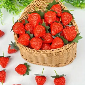 20 Plastic Strawberries, Artificial Fruit, Realistic Strawberry Models, Perfect for Home Decor, Party Decoration, DIY Projects