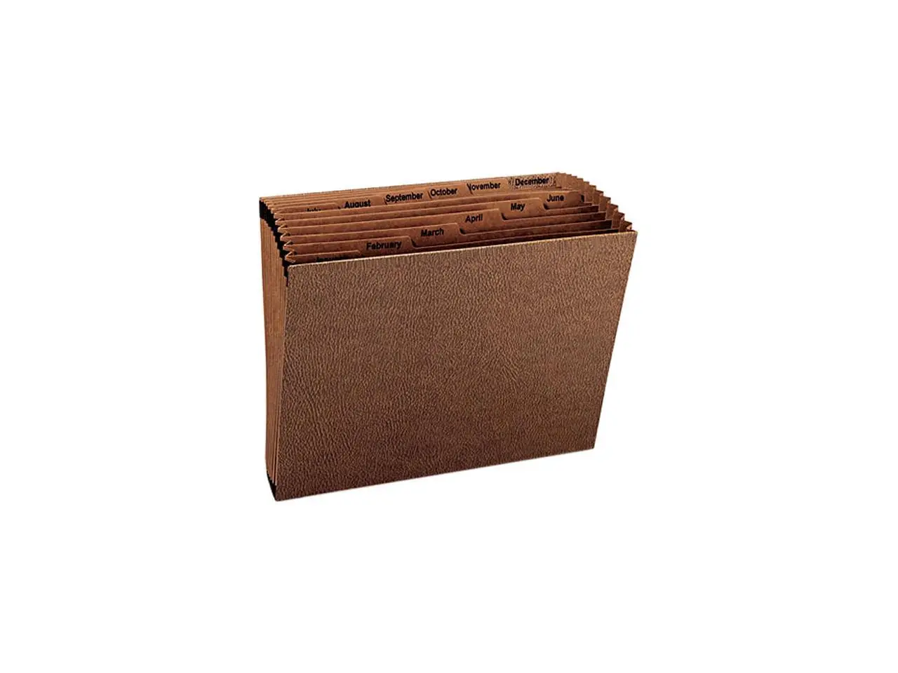 Smead 70488 Jan-Dec Open Expanding File, 12 Pocket, Letter, Leather-Like Redrope