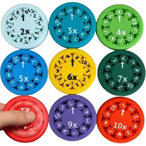 Creative Fingertip Gyroscope Math Fidget Toy, 9 Counts/set Spinner, Addition, Subtraction, Multiplication, and Division Fidget Toy for Kids, Math Learning Tools