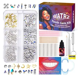 DIY Tooth Gem Kit 280PCS Sparkling Crystals Jewelry Starter Kit Easy DIY Fashion Gems Set for Hiphop Couple Daily Style