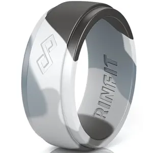 Men's Infinity Silicone Ring. Soft, Comfortable & Durable Wedding Band. US Design Patent