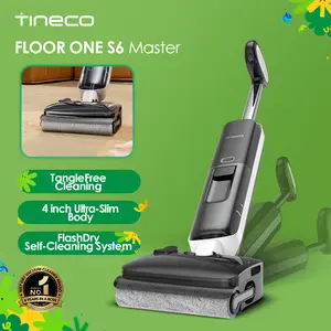 Tineco Floor ONE S6 Master Wet Dry Vacuum Cleaner, 20kPa Suction Vacuum Mop with Dual-Edge Cleaning, 45 Min Runtime (Quite Mode), 185°F Flashdry, 4inch Ultra-Slim
