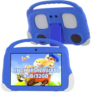 8 Inch Android Tablet for Kids,4GB RAM + 32GB ROM (Expandable To 512GB), 4000mAh Battery, Dual Cameras, Tablet WithCase - Educational Learning, Games for Gifts