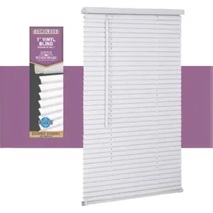 Lotus Blinds 5043742 25 x 72 in. Cordless Living Accents Vinyl 1 in. Mini-Blinds, White