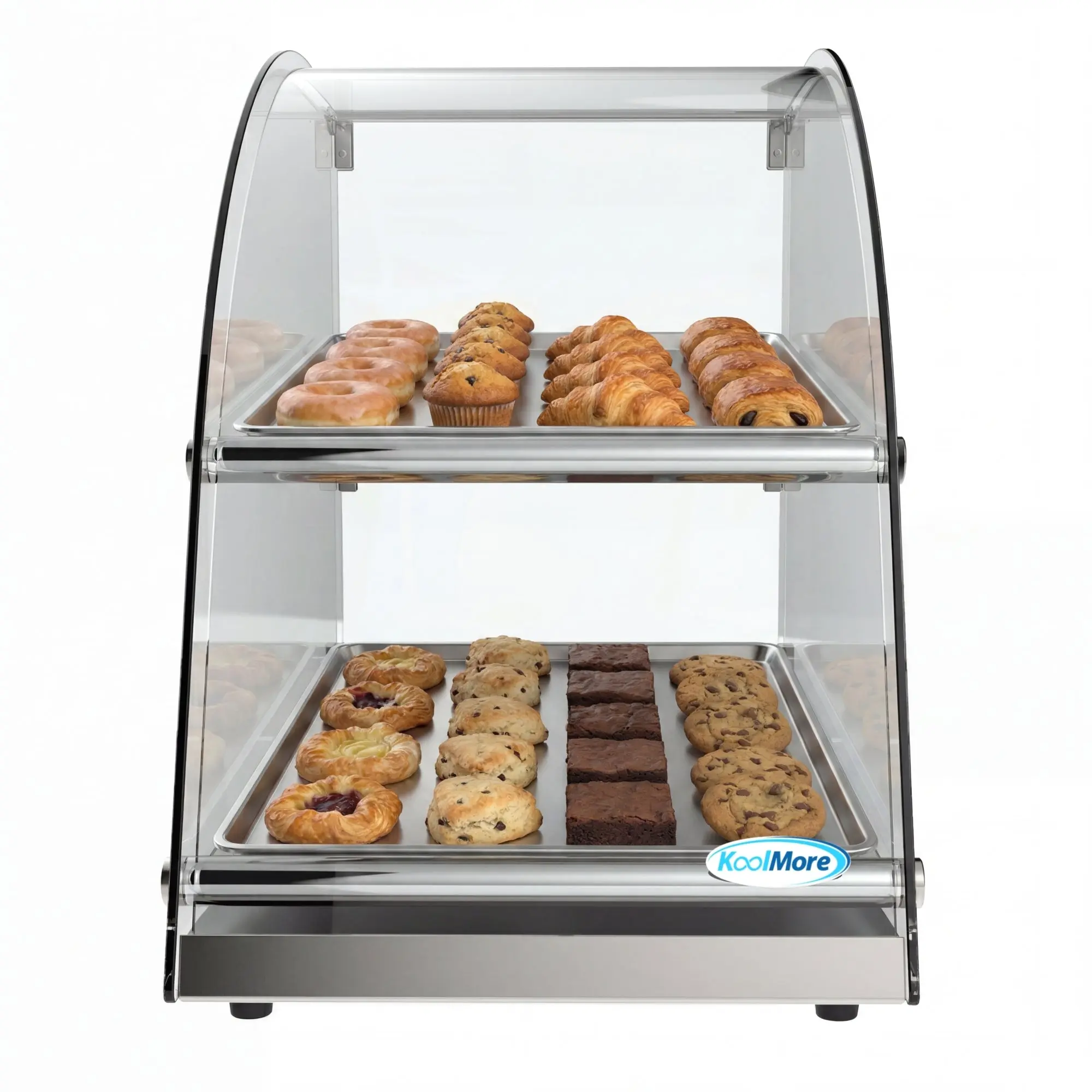 14 in. Commercial Countertop Bakery Display Case with Front Curved Glass and Rear Door, 2.4 cu. ft.