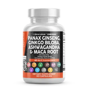 Clean Nutra Herbal Brain Health Supplement Capsules - Panax Ginseng, Ginkgo Biloba, Ashwagandha, Maca Root & More Natural Remedy Vitamin for Women & Men's Healthcare & Brain Boost
