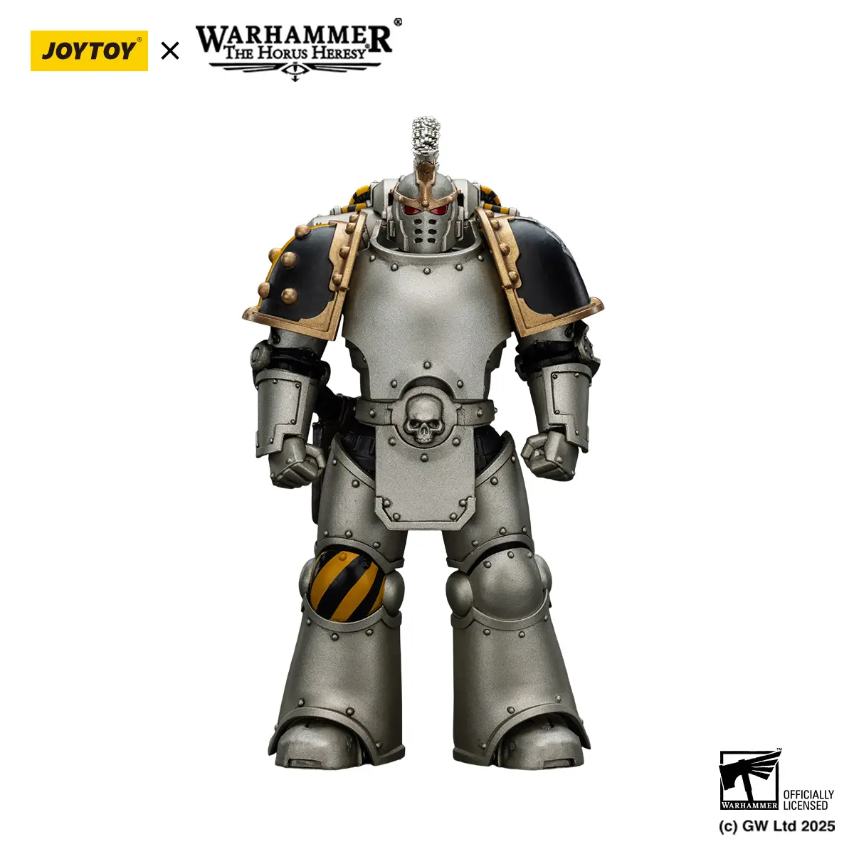 JOYTOY Warhammer 1/18 Iron Warriors Command Squad Chosen with Legion Standard Articulated PVC Collectible Minifigures Small Humanoid Action Figure JT01765, Articulated Pvc Figure, Collectible Action Figure