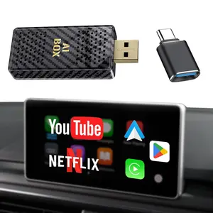 【FIFA World Cup 2026】Yurnlv Mini AI Box - Streaming Netflix/Youtube/Tiktok to your car! 4 in 1 Wireless CarPlay and Android Auto Adapter suitable for Factory wired CarPlay Cars
