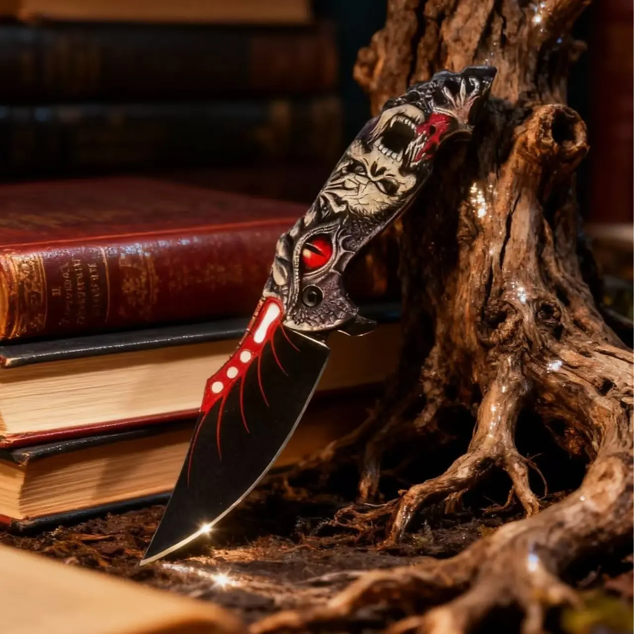 3D Printed Skeleton Folding Knife, Collectible Survival Gear with Window Breaker and Pocket Clip, Well Designed Blade for Camping & Emergency Use, Emergency Survival Kit Supplies, Camping Outdoor Tool, Well Designed Blades, Fighting, Whittling, Collectibl