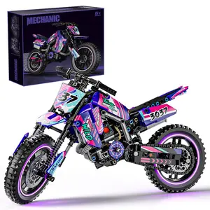 HEGOAI Motorcycle Building Block Set - 476 PCS CollectibleMotorcycle Display Model,Motorbike Toy Collection BrickKit for Adults Kids Boys