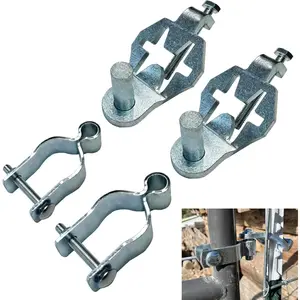 Heavy Duty T-Post Gate Hinge Kit, 1-5/8″Chain Link Fence Gate Post Hinge Pins, Galvanized Steel Easy Install Hardware for Farm, Garden, Backyard Gate